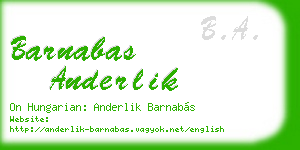 barnabas anderlik business card